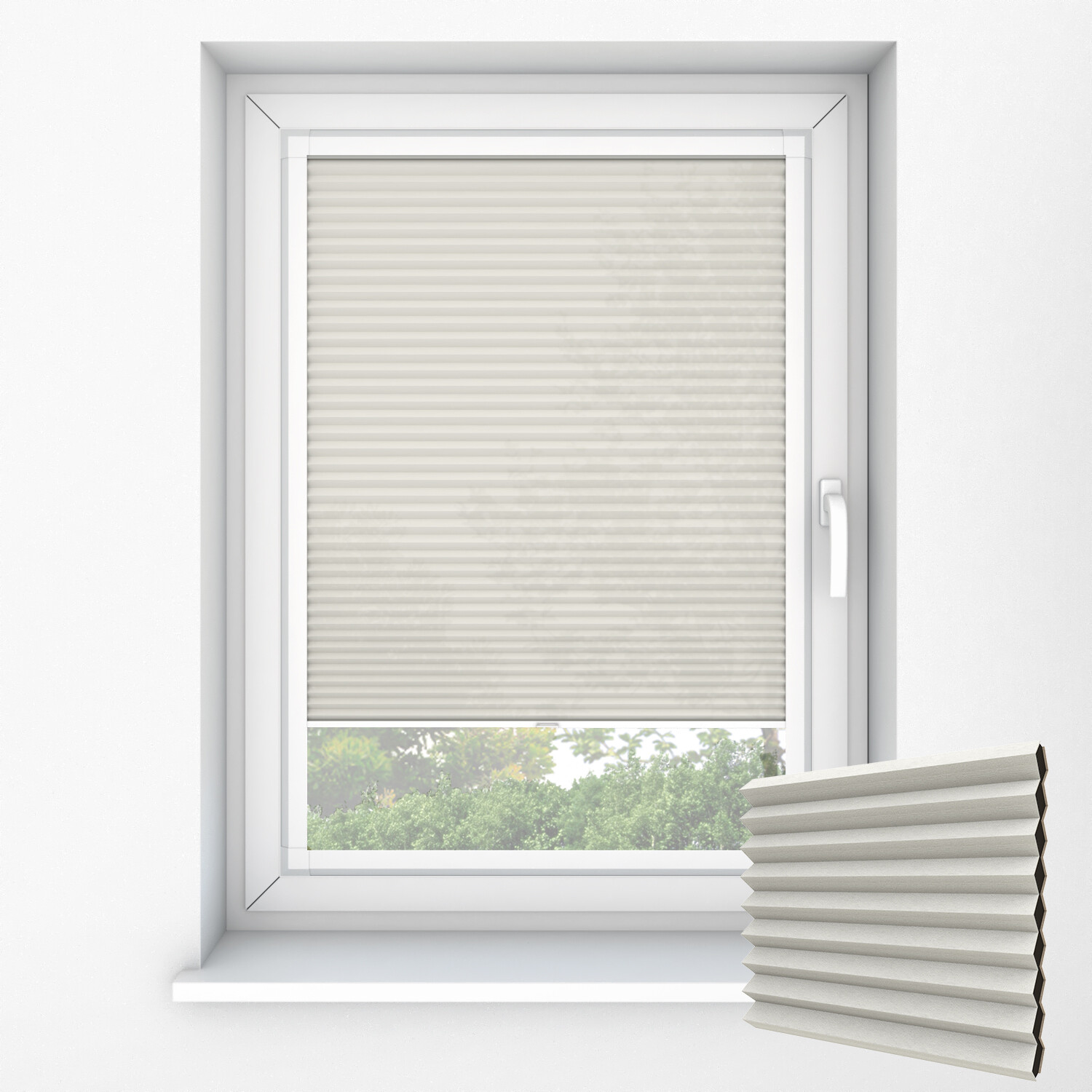 DUOSHADE MOSAIC CREAM Perfect Fit Privacy Thermal Honeycomb Blinds