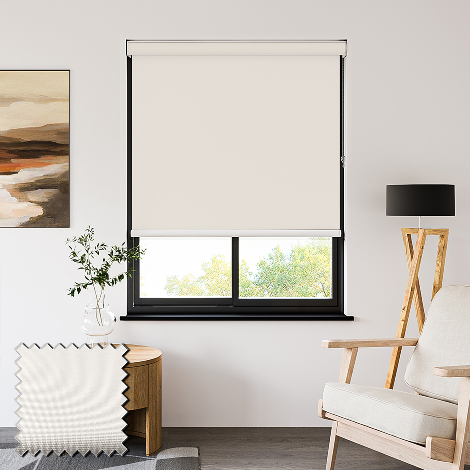 PVC BLACKOUT Snow Wipe Clean Roller Blinds | Newblinds.co.uk